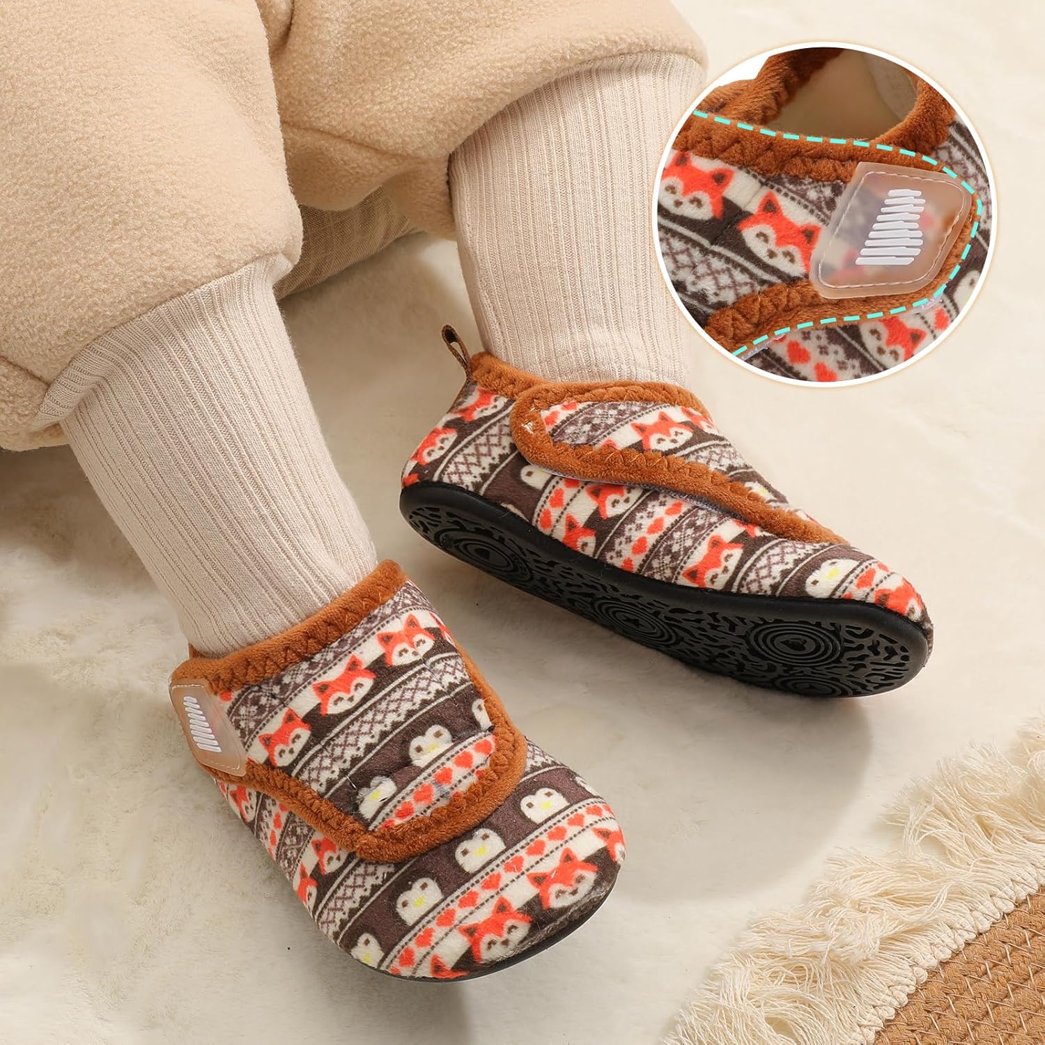 BARERUN Toddler Slippers Boys Girls House Shoes Warm Kids Slippers With Non-Slip Rubber Sole Fuzzy Cozy Walking Shoes Indoor/Outdoor - Image 6