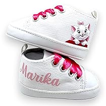 LulluLab Scarpine Neonato personalizzate con nome, primi passi, ottima idea regalo. (Minou 0-3 mesi)