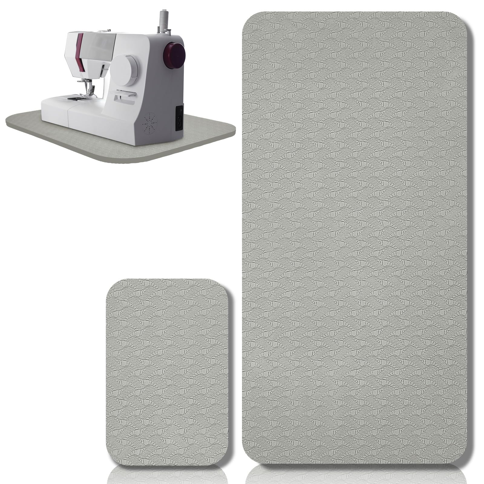 Sewing Machine Mat Pedal, 17'' X 36'' and 9'' X 14'', Gray