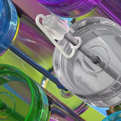 Miniatura 6 de 5 fundas de popote de silicona para vaso Stanley Yeti, tapa de popote reutilizable fácil de limpiar, a prueba de polvo, compatible con pajitas de