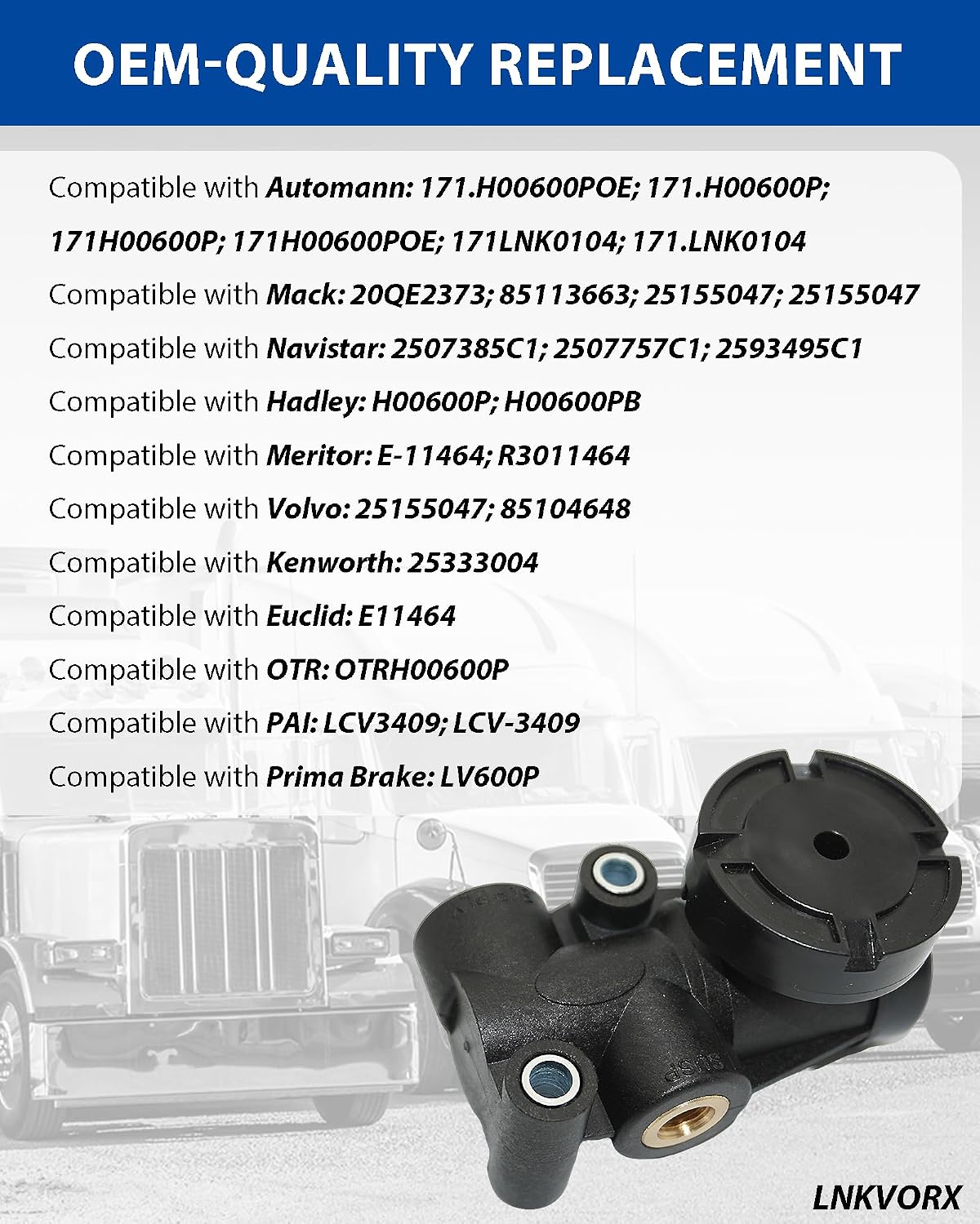 H00600P Height Leveling Control Valve Kit - Cabin Air Height Control Valve Compatible with Hadley H00600P|Mack 20QE2373|F245563-1/4" NPT Height Control Valve Kit