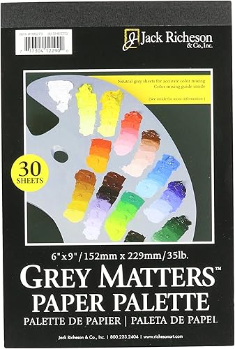 Jack Richeson Grey Matters - Paleta de papel desechable, 6 x 9 pulgadas, 30 hojas