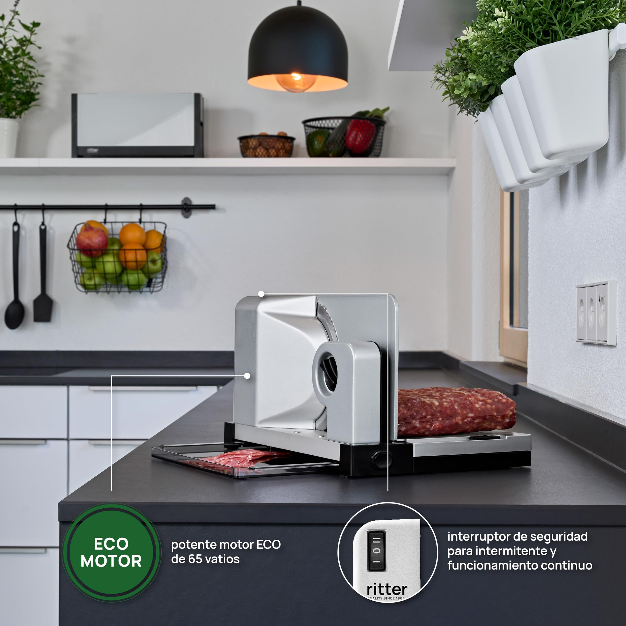 ritter icaro 5 Cortadora Eléctrica Plegable y Rebanadora de Pan de Metal