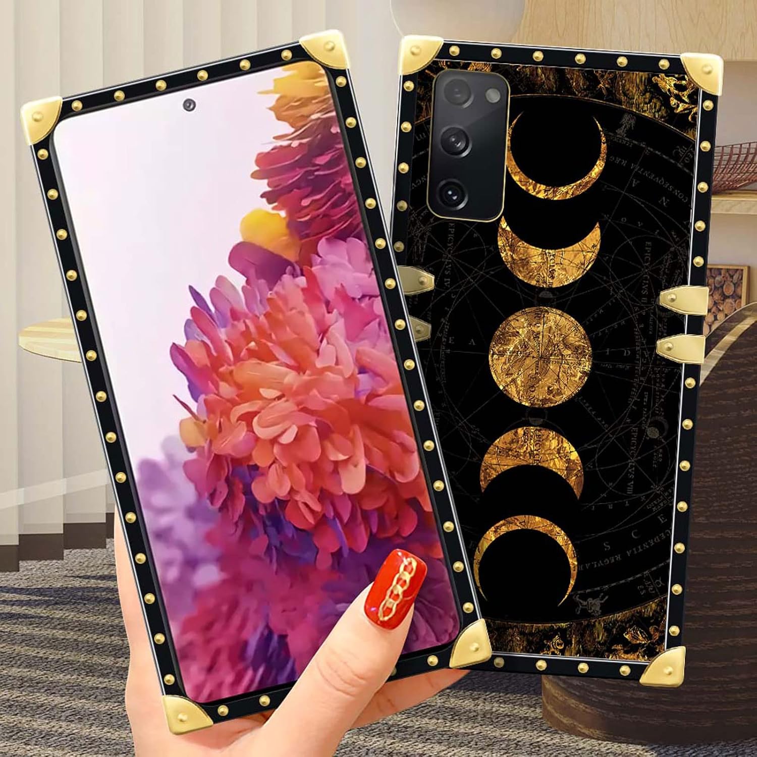 DAIZAG Case Compatible with Samsung Galaxy S20 FE,Golden Soft Shockproof Protective Decor Cover for Gift,The Golden Moon of The Scientific Universe image 5