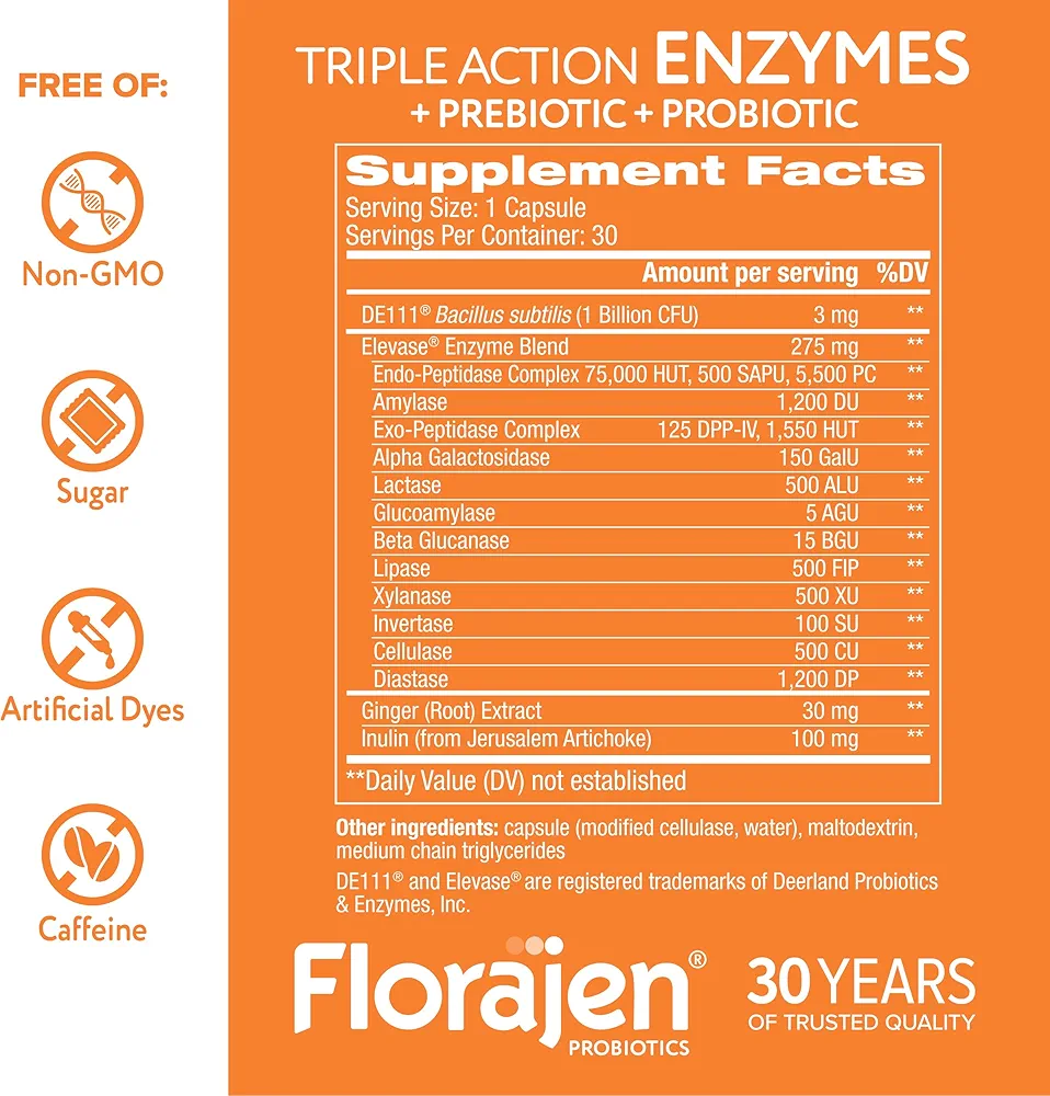 Amazon.com: Florajen Digestive Enzymes with Probiotics