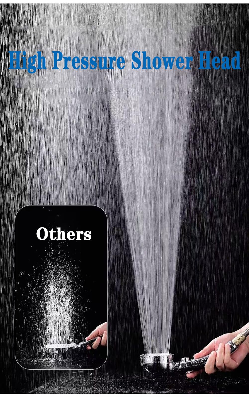 Pure Paradise 3.75 in. Amazing Fixed and Handheld Shower Head 5 Function Dual Shower Massager with 5 FT Hose, Chrome (1) By Home Basics