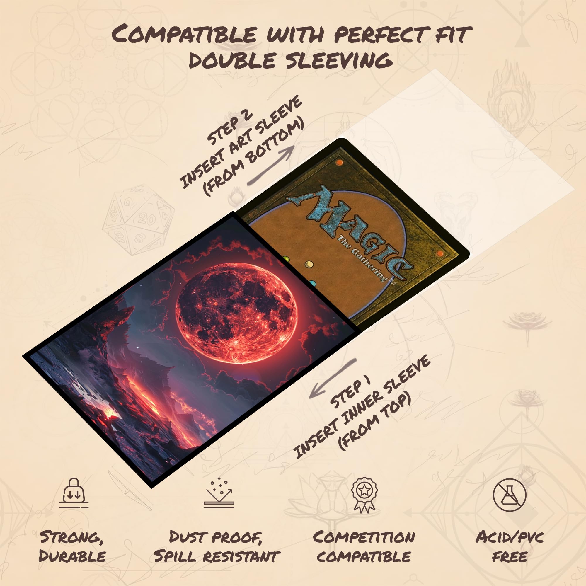 Amazon.com: Paramint Bloodmoon MTG Card Sleeves (Smooth) - 104 Count  Standard Size TCG Sleeves - Compatible with Magic The Gathering - Double  Sleeving