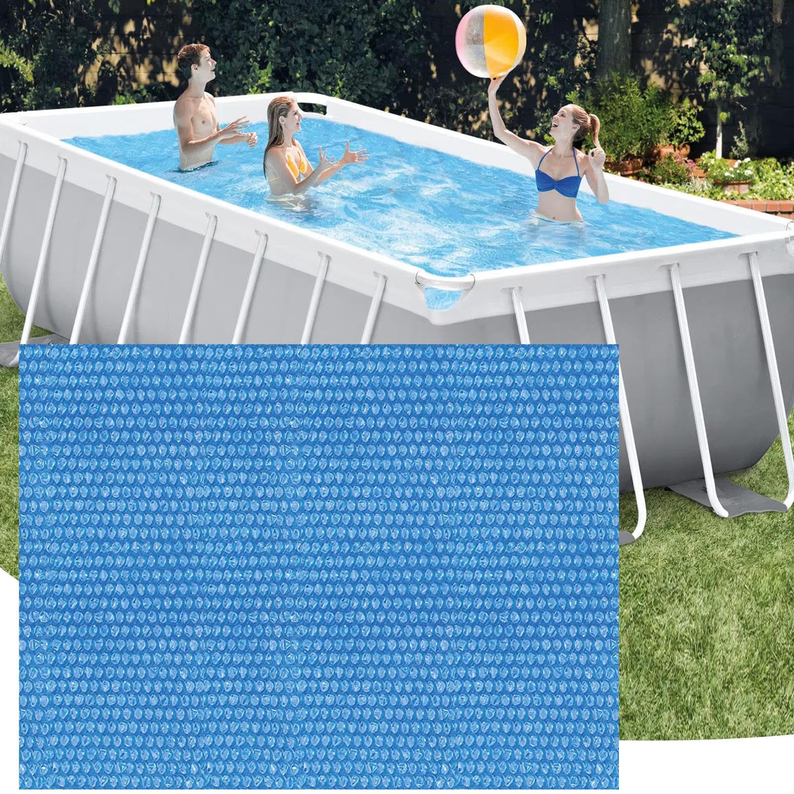 Telo Di Copertura Piscina Coperchio Protettivo Antivento e Leggero Per | Copertura Per Piscina Bambini Rettangolare Per Feste All'Aperto Giardino Cortile Casa