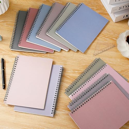 Miniatura 4 de Fuutreo 12 cuadernos en espiral para el trabajo A5 de 8.3 x 5.7 pulgadas, cuaderno de espiral con rayas universitarias, cuaderno de papel de estraza