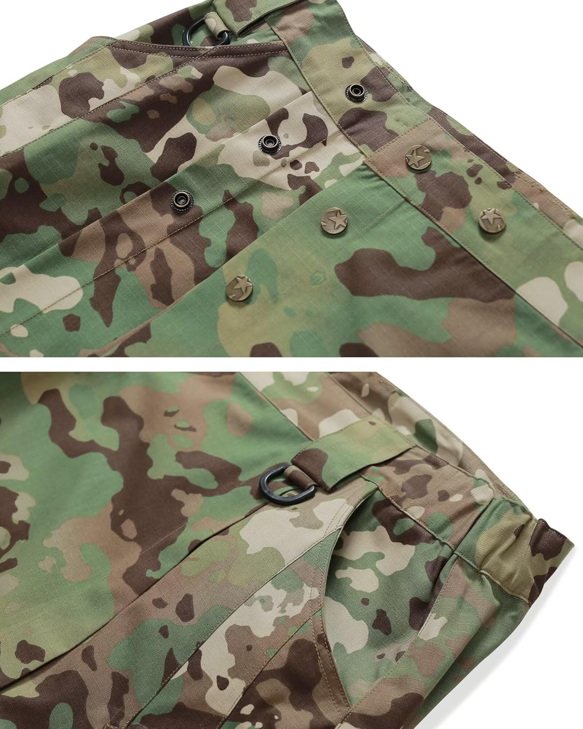 TRGPSG Pleated Utility Kilt for Men - Camo Scottish Tactical 23" Irish Highland Hybrid Kilt with Multi Pockets - Image 4