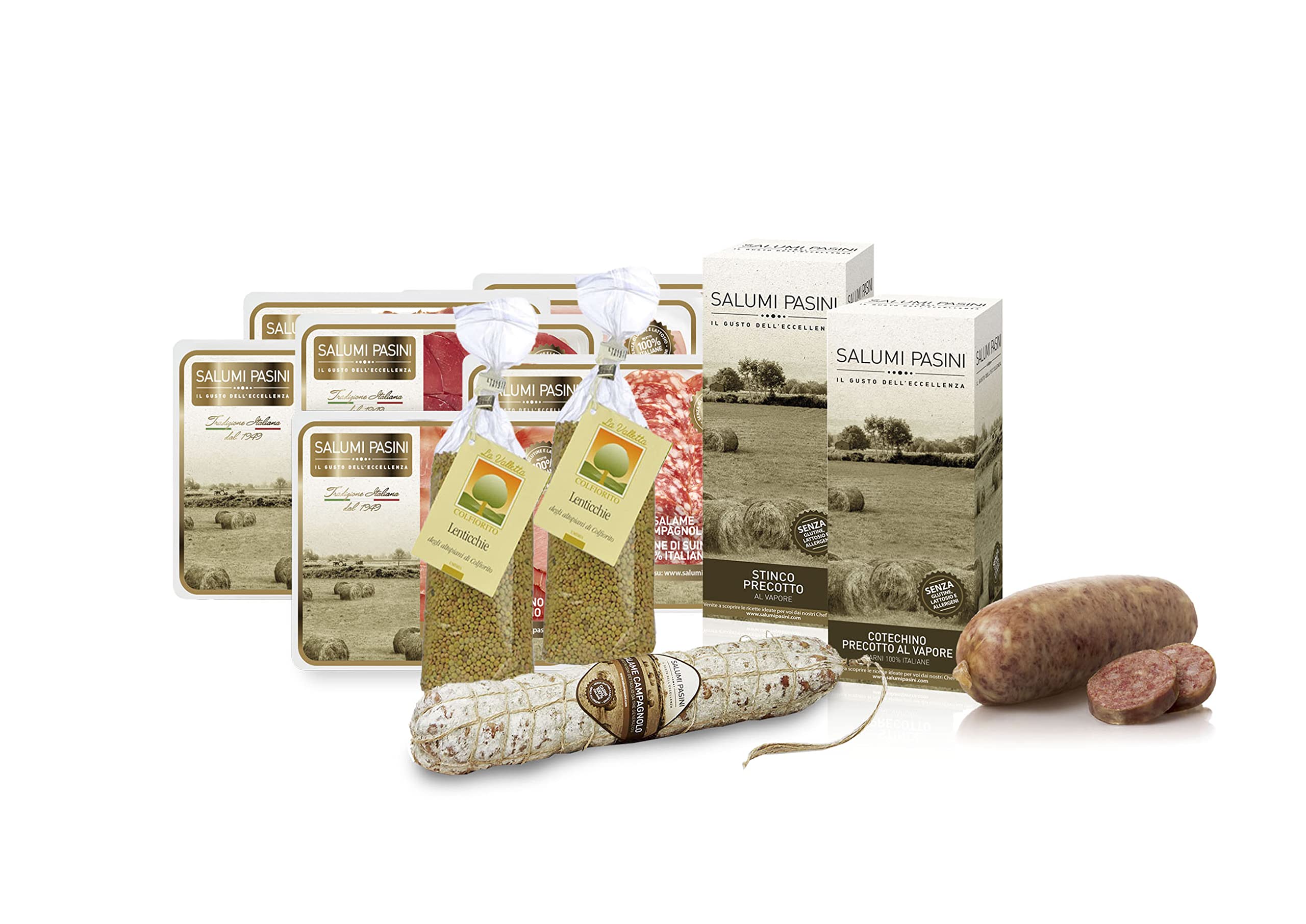 New Year’s Eve Dinner Box Salumi Pasini® | Special Basket for the Festivities | Traditional Italian products | 3.2 Kg | Gourmet box