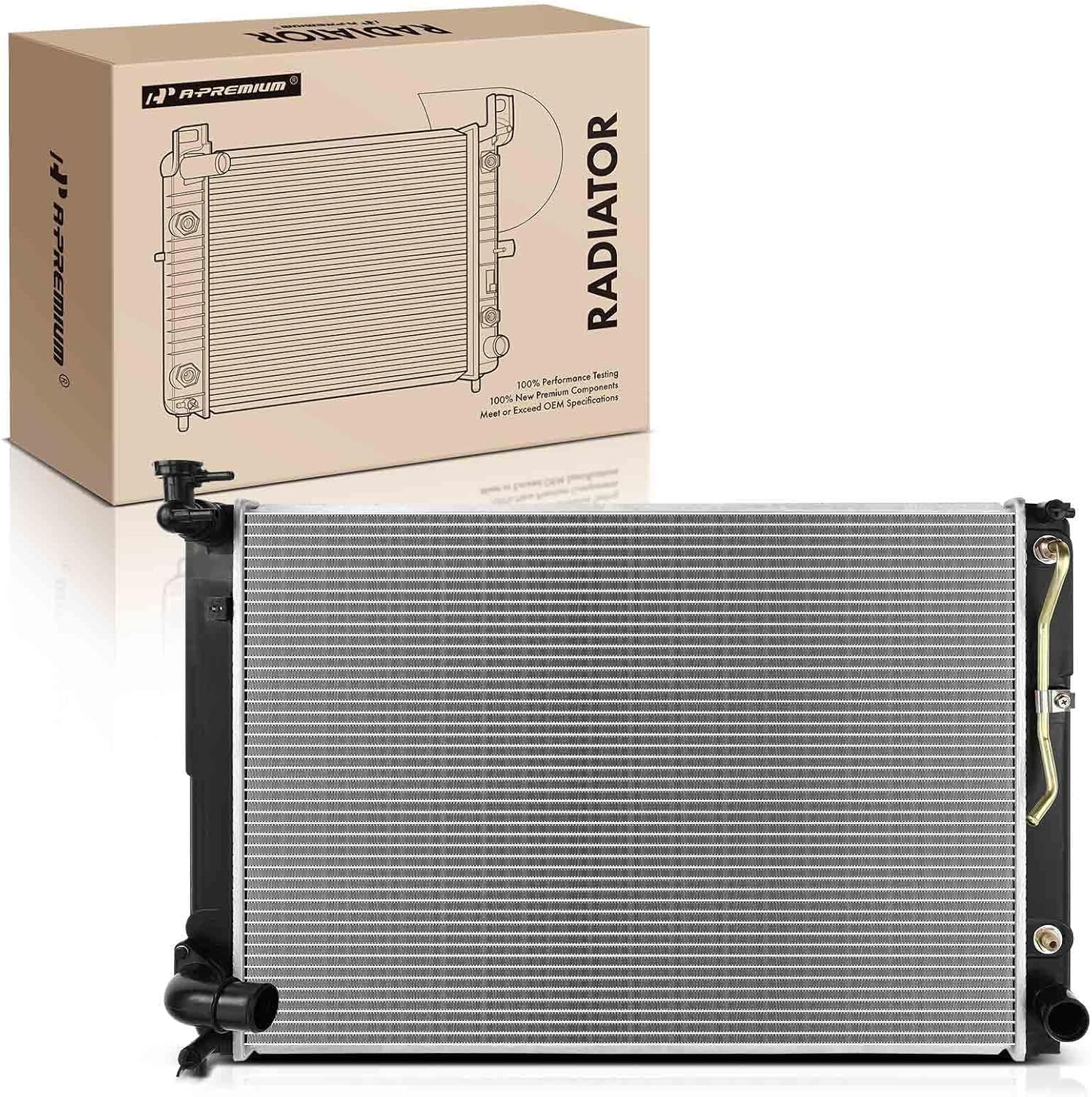 A-Premium Engine Coolant Radiator Assembly with Transmission Oil Cooler Compatible with Lexus RX350 2007 2008 2009 V6 3.5L, Automatic Transmission, Replace# 160410P180, 160410P190