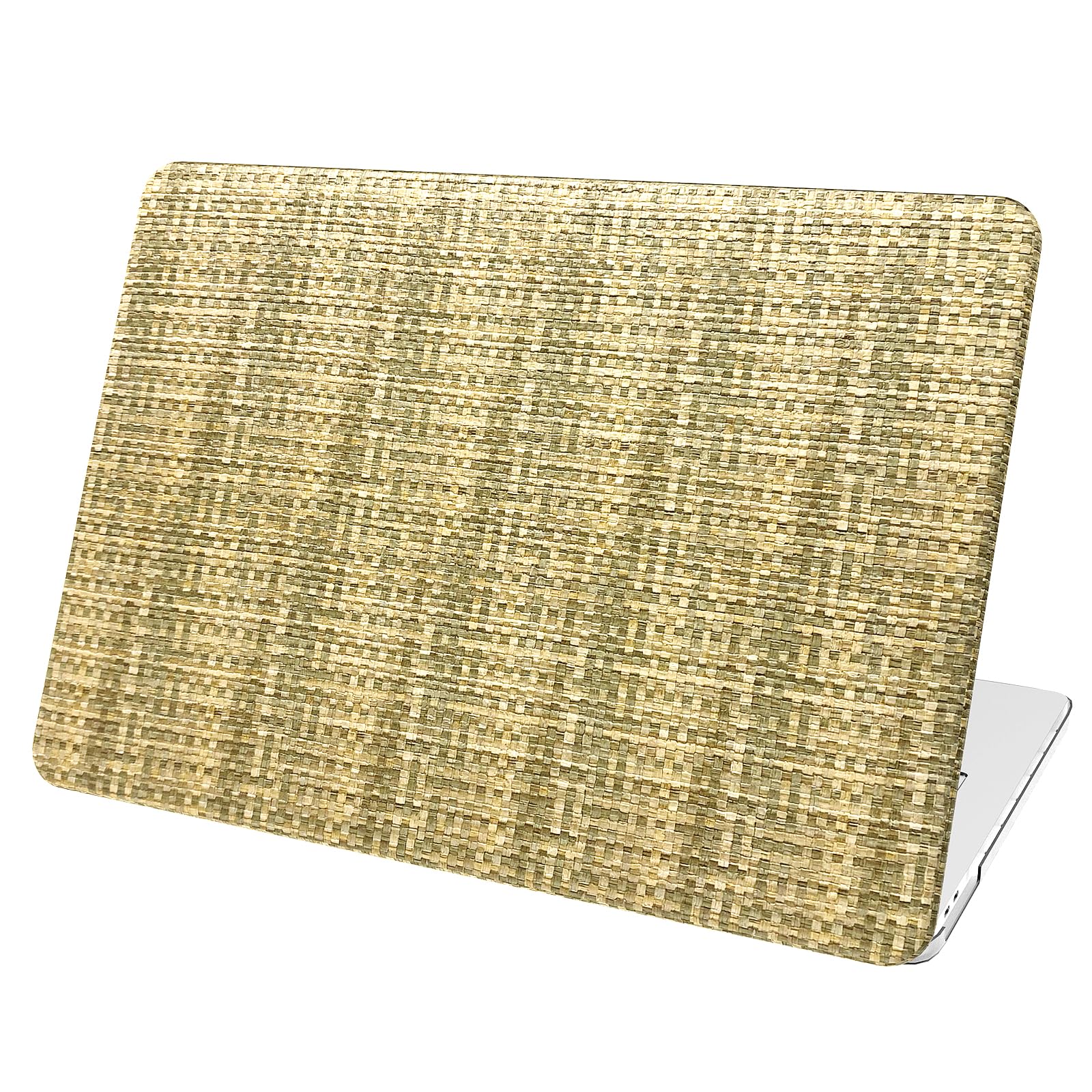 BaayCerrie Beige Green Woven Design for MacBook Pro 13 inch Case A2338 A2289 A2251 A2159 A1989 A1708 A1706 (2024-2016)