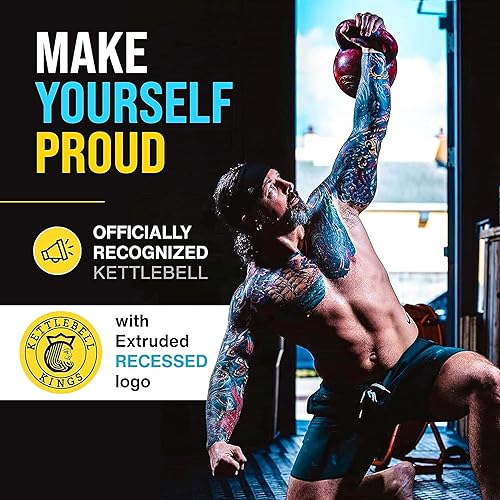 Miniatura 7 de Kettlebell Kings Competition Kettlebells Weight (35mm handle) 8-48 KG | Hand weights Workout Gym Equipment & Strength training sets for Women & Men