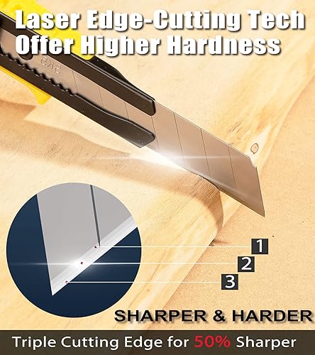 Miniatura 4 de DOWELL Cuchillas a presión de 0.709 in SK5 Cuchillo utilitario cuchillas retráctiles cortador de caja (30 piezas)