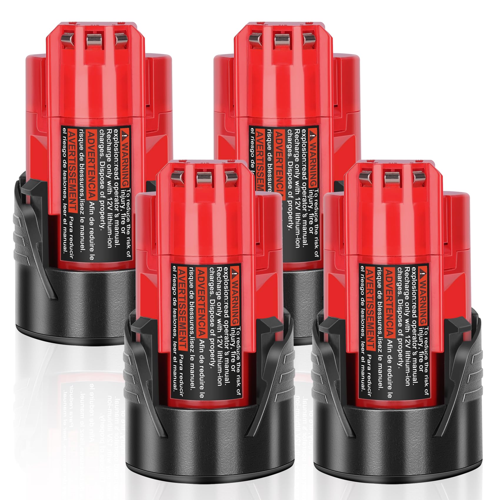 3 Pcs 12V 4.0Ah Li-ION Batterie Pour Milwaukee M12 M12B 48-11-2411 48-11-2420 48-11-2401 48-11