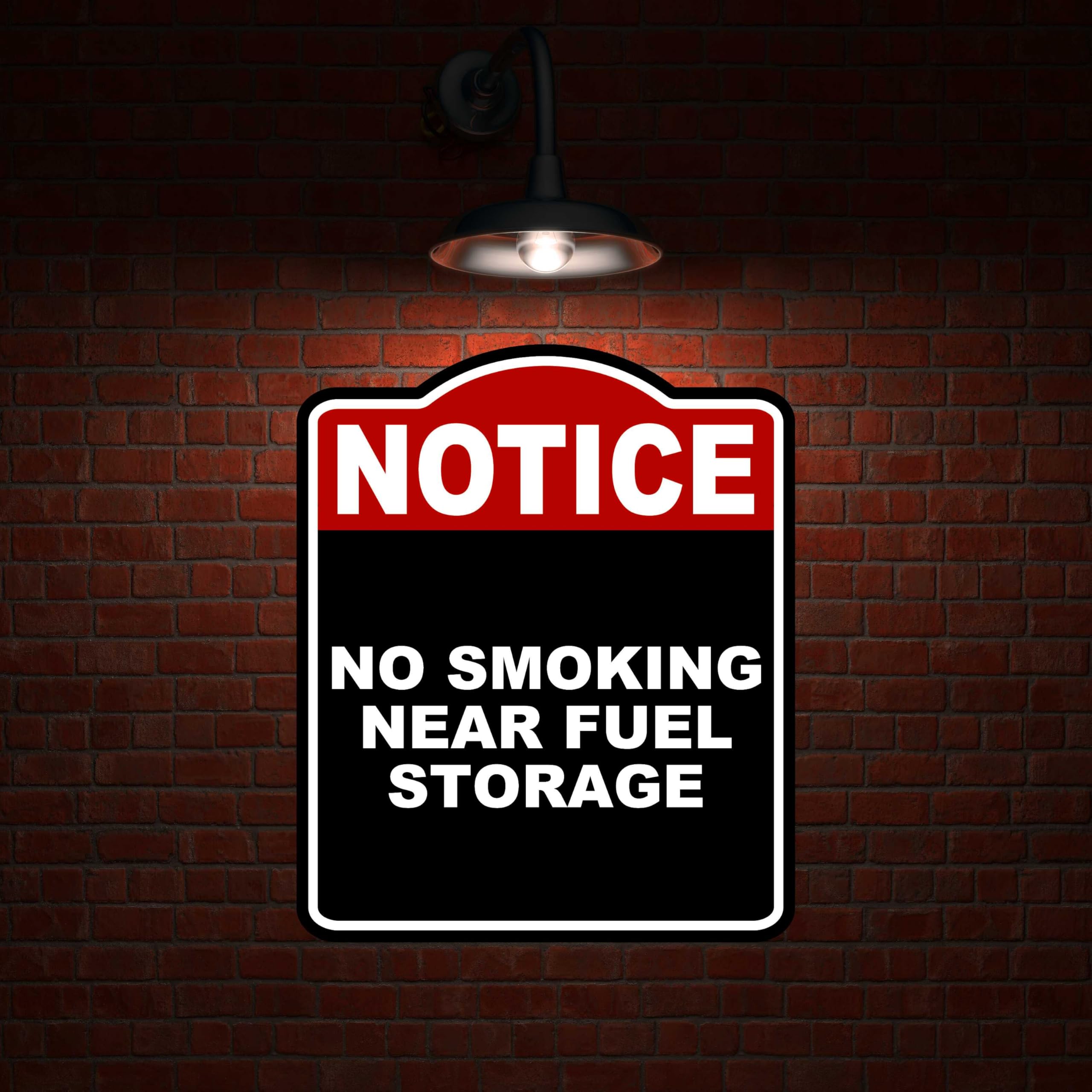 NO SMOKING NEAR FUEL STORAGE Notice Red Black Aluminum Composite Sign 15 x 18 inches
