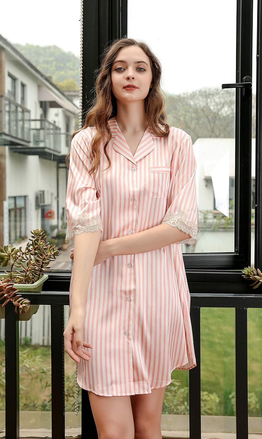 Alexander Silk Women's Mulberry Silk Sleepwear Comfortable Nightdress