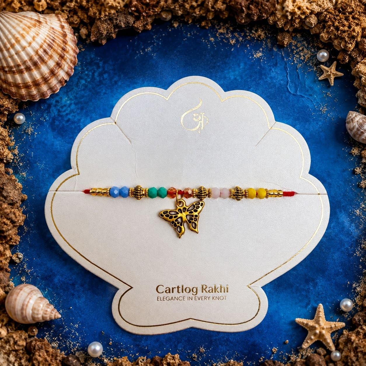 Royal Butterfly Design Rakhi - Raksha Sutra Dhaga for Bhabhi | Lumba Handmade Rakhi Designer Bracelet with Roli Chawal & Greeting Card-image-33