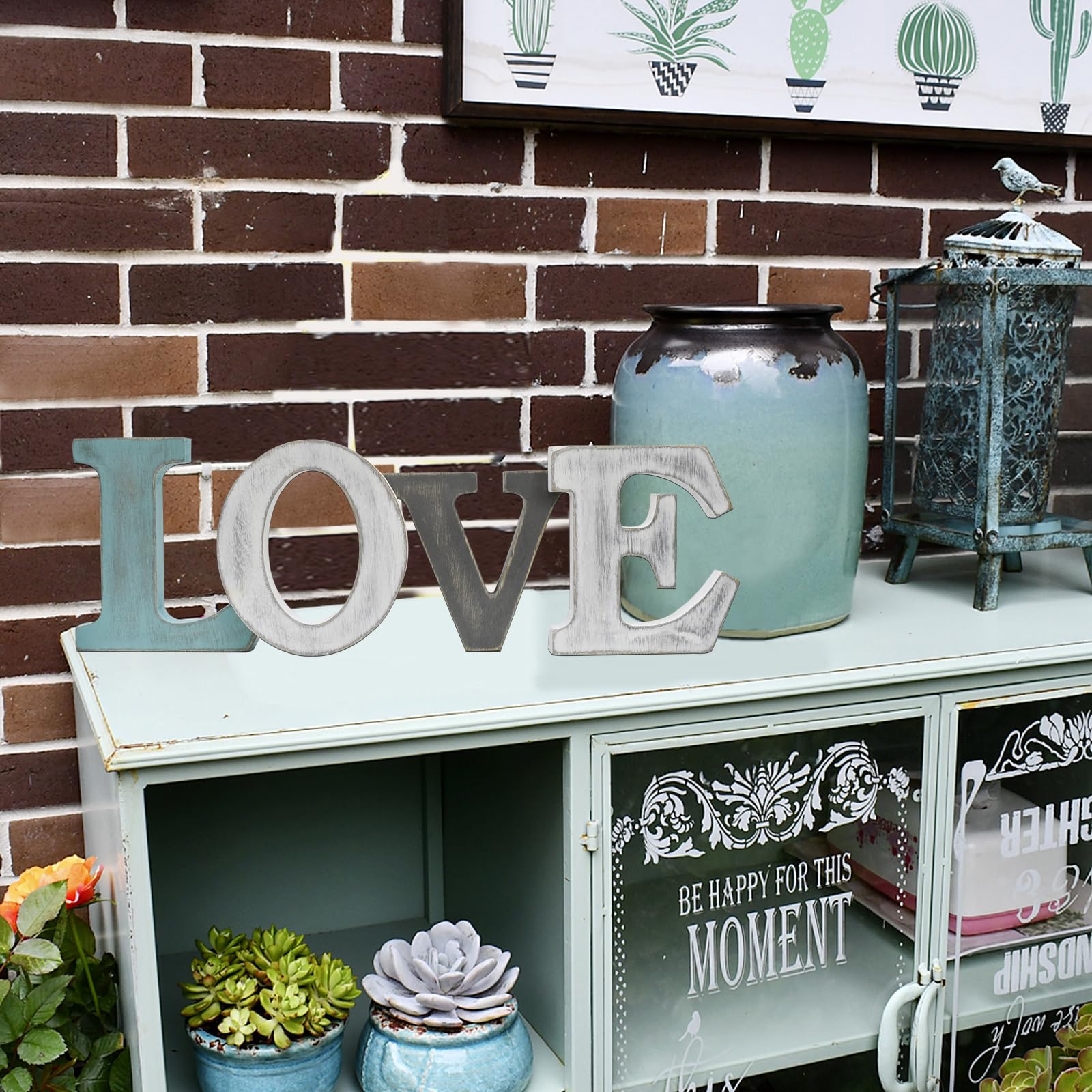 Cartello decorativo in legno rustico con scritta in inglese Love Family (lingua italiana non garantita