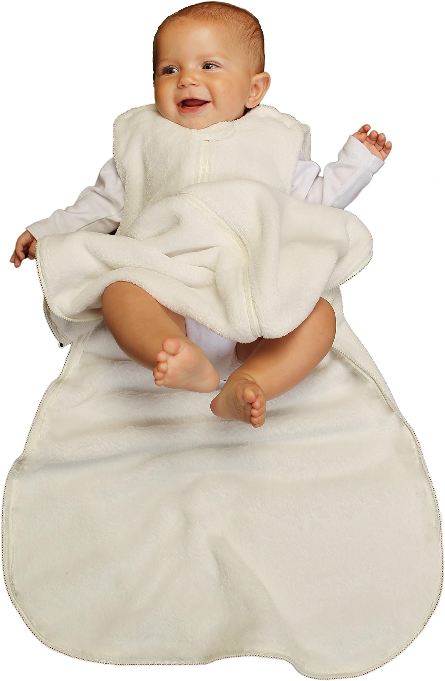 Gunapod Unisex Sleep Sack Fleece Wearable Blanket Baby Sleeping Bag, Milk White