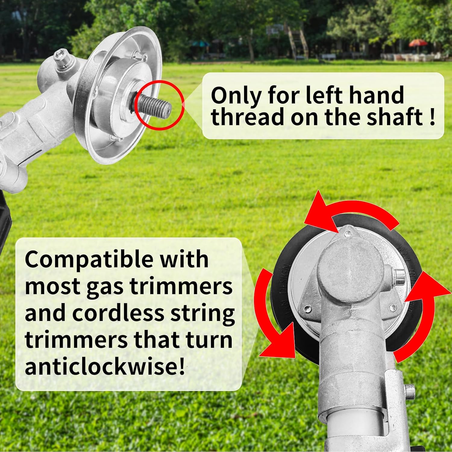 Toussaint Bump Head Compatible with Most Gas Trimmers and Cordless String Trimmers That Turn Counter Clockwise，Compatible with Ryobi, Echo Speed Feed 400,Ego, Kobalt with a Dual Color Line