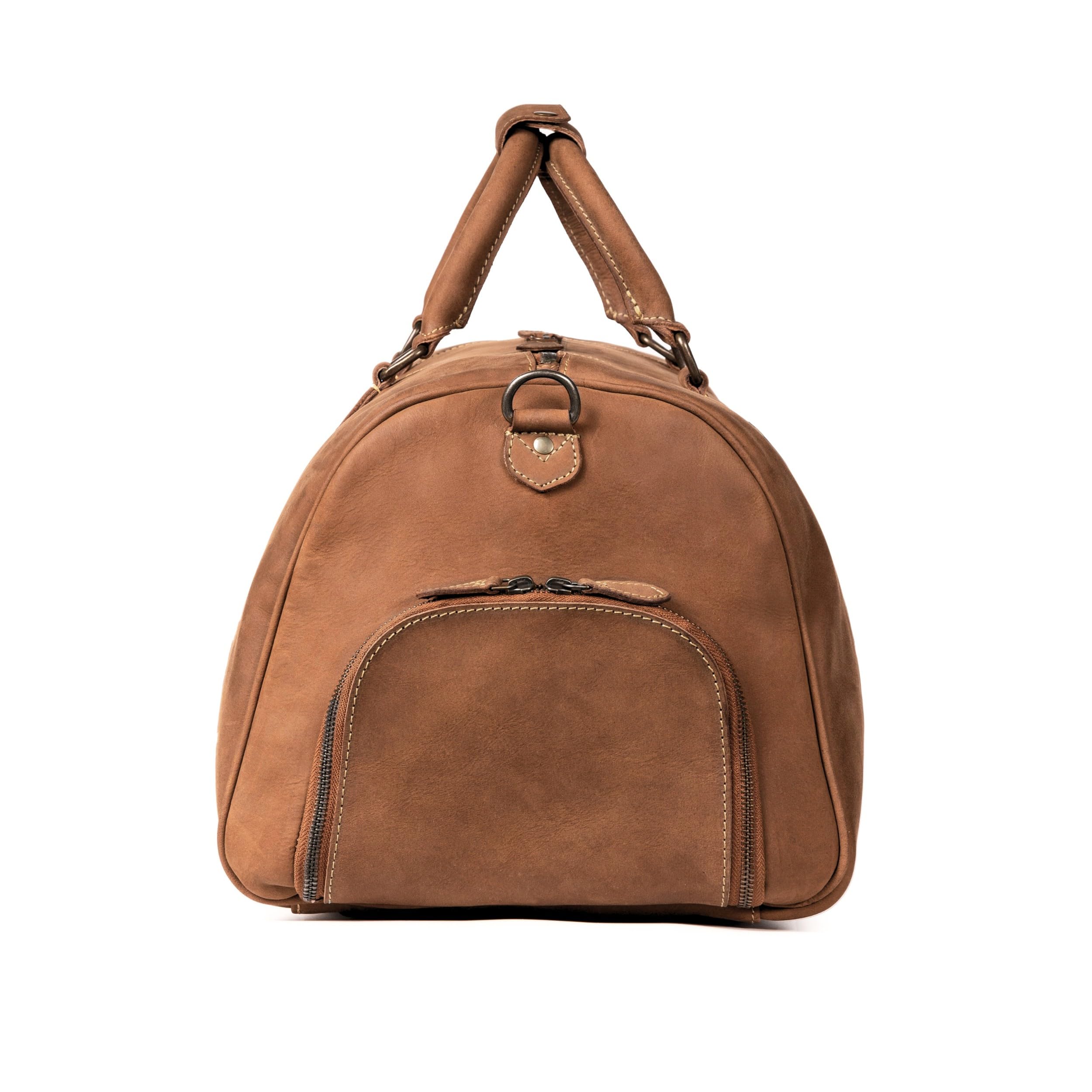 DRAKENSBERG Weekender Finn 54cm Leder Reisetasche mit Schuhfach 40L Cognac-Braun