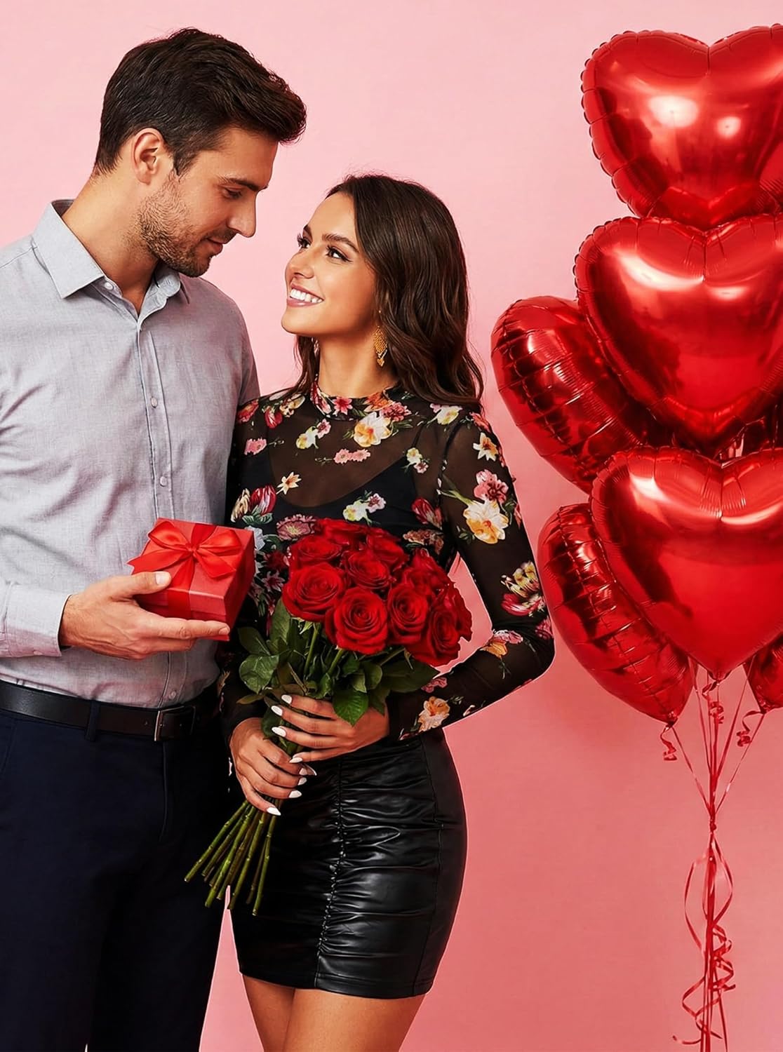 Floral Mesh Long Sleeve Tops for Women Mock Neck See Through Fitted Sexy Going Out Top - Image 2