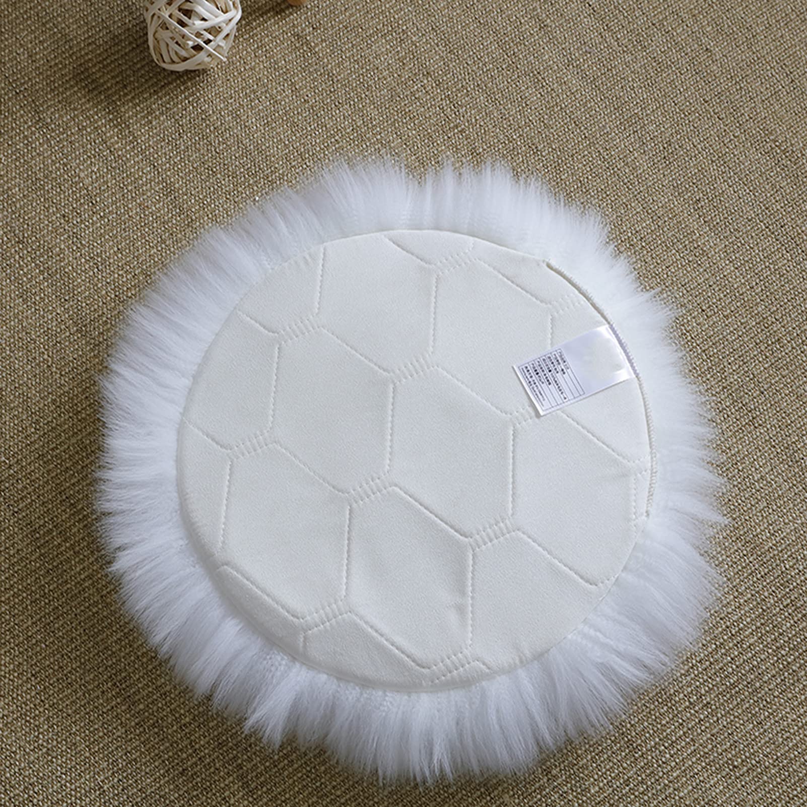 Peau De Mouton Synthétique Diameter 60cm,Cozy Sensation comme Véritable Laine Tapis en Fourrure Synthétique, Fluffy Soft Longhair Décoratif Coussin De Chaise Canapé Natte