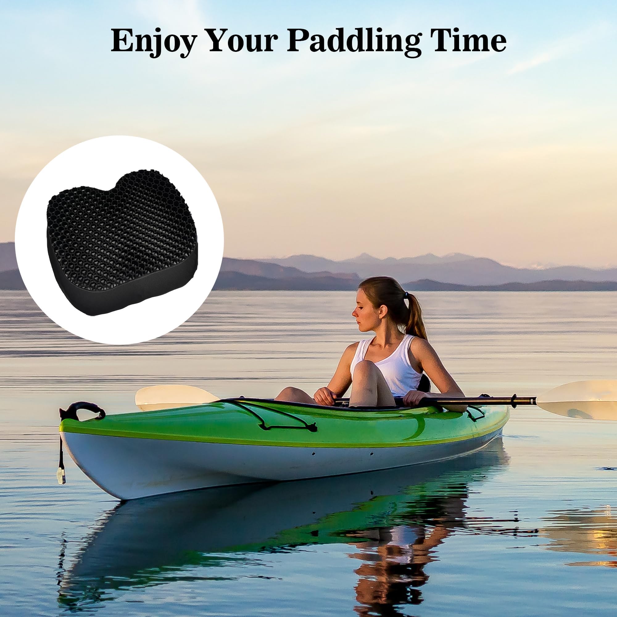 Coussin De Siège En Gel Pour Kayak – Antidérapant, Respirant, Housse Lavable, Confort Assise Longue Durée
