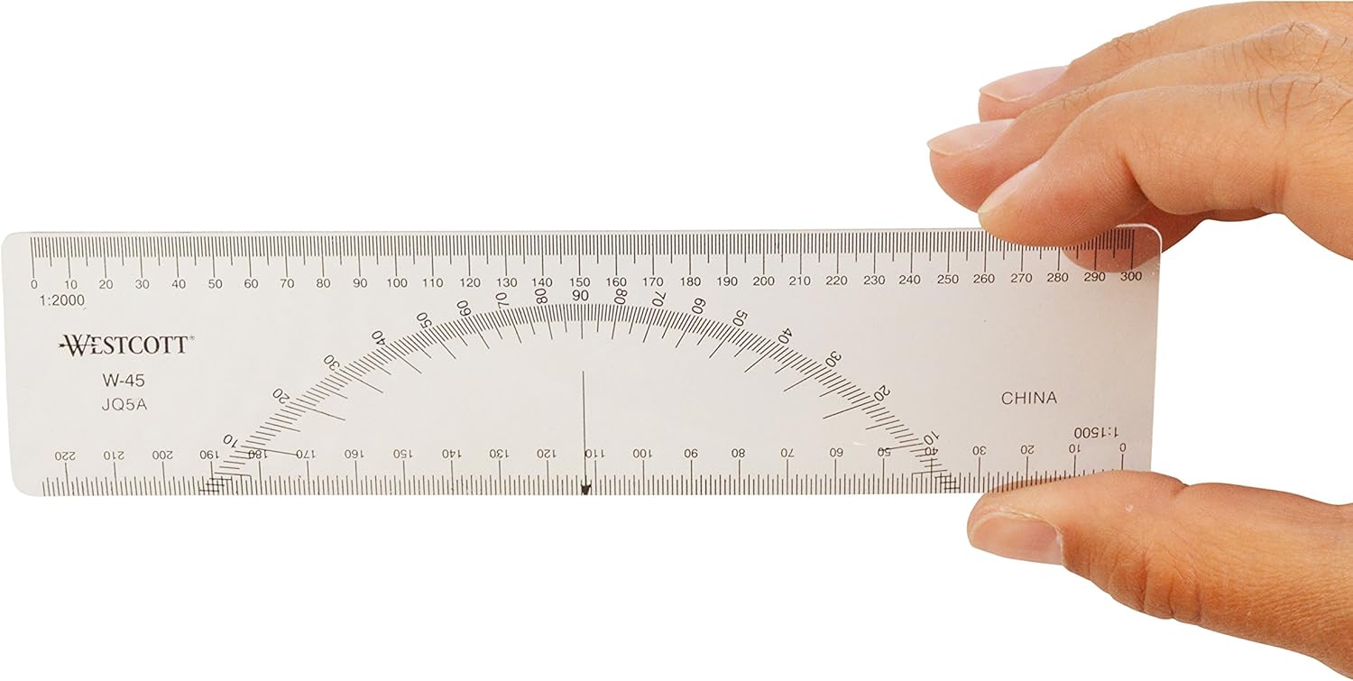 Westcott Metric Protractor Ruler, Metric, 6-Inches (W-45) : Office Products