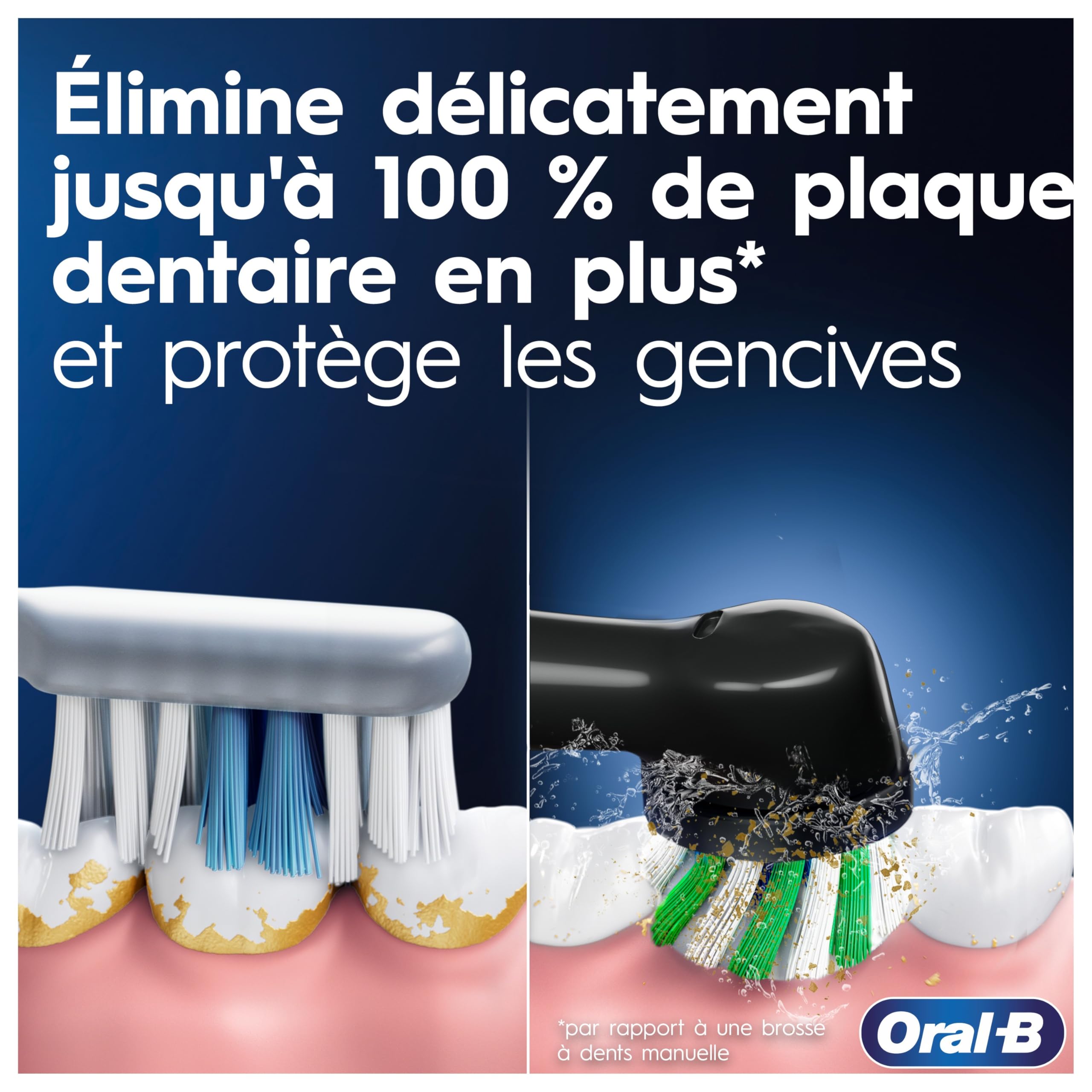 Oral-B Brosses A Dents Electriques Duo Pro 3 Noire Et Rose, Avec 3 Modes De Nettoyage 3D Dont Blancheur, Brossage Avec Des Oscillo-Rotations Et Pulsations, 3 Brossettes De Rechange RondesOral B