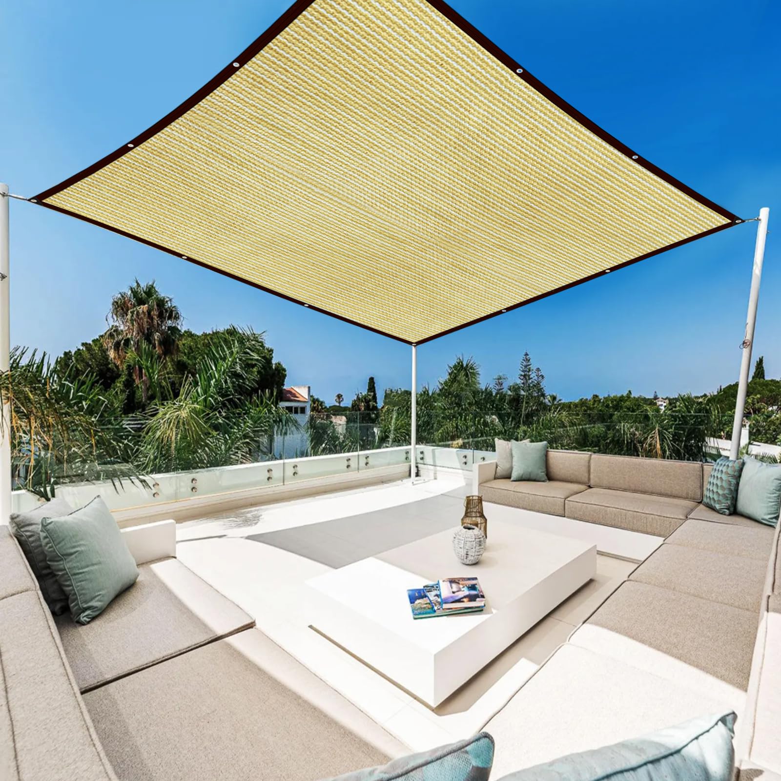 Rete parasole da giardino, 3 x 4 m, con occhiello, ombreggiatura per terrazze, protezione solare per recinzioni libere e roditori, per ombre esterne