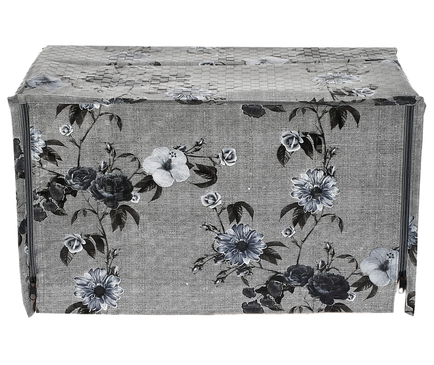 Kuber Industries PVC Flower Printed Microwave Oven Cover, Dustproof Machine Protector Cover,20 LTR. (Grey)-50KM01257