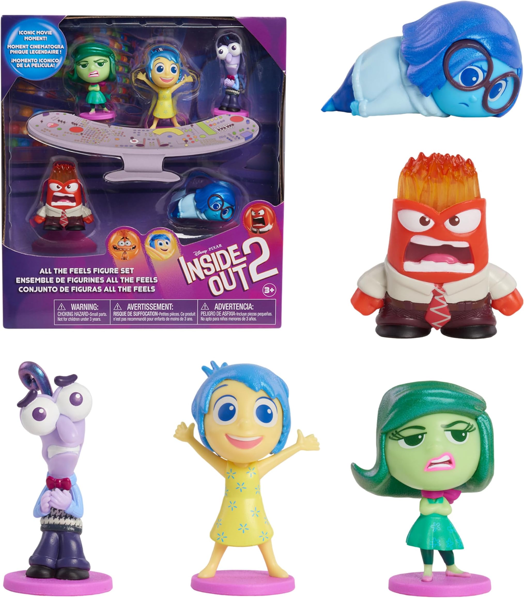 Disney and Pixar Inside Out 2 All the Feels Figure Set, Easter Basket Fillers, Gifts, Presents, Kids Toys for Ages 3 Up by Just Play