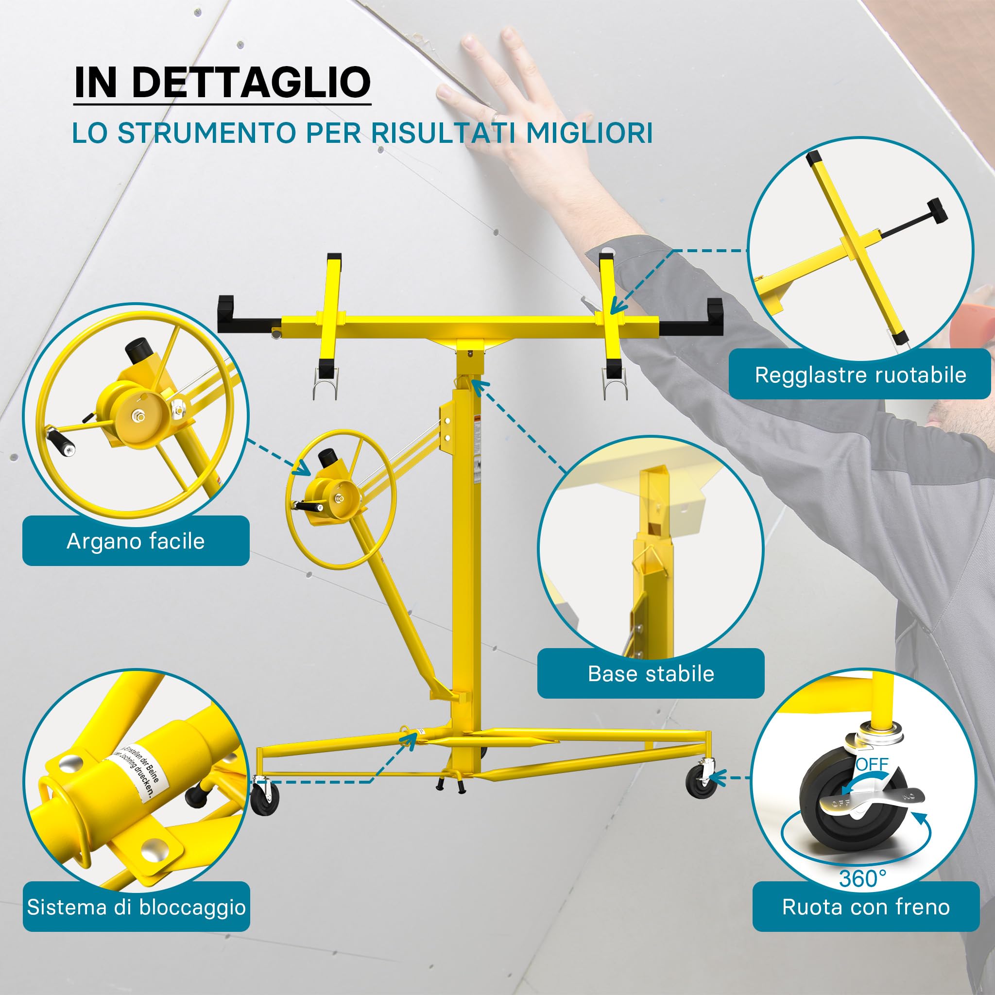 Solleva pannelli professionale XXL per cartongesso Alzalastre
