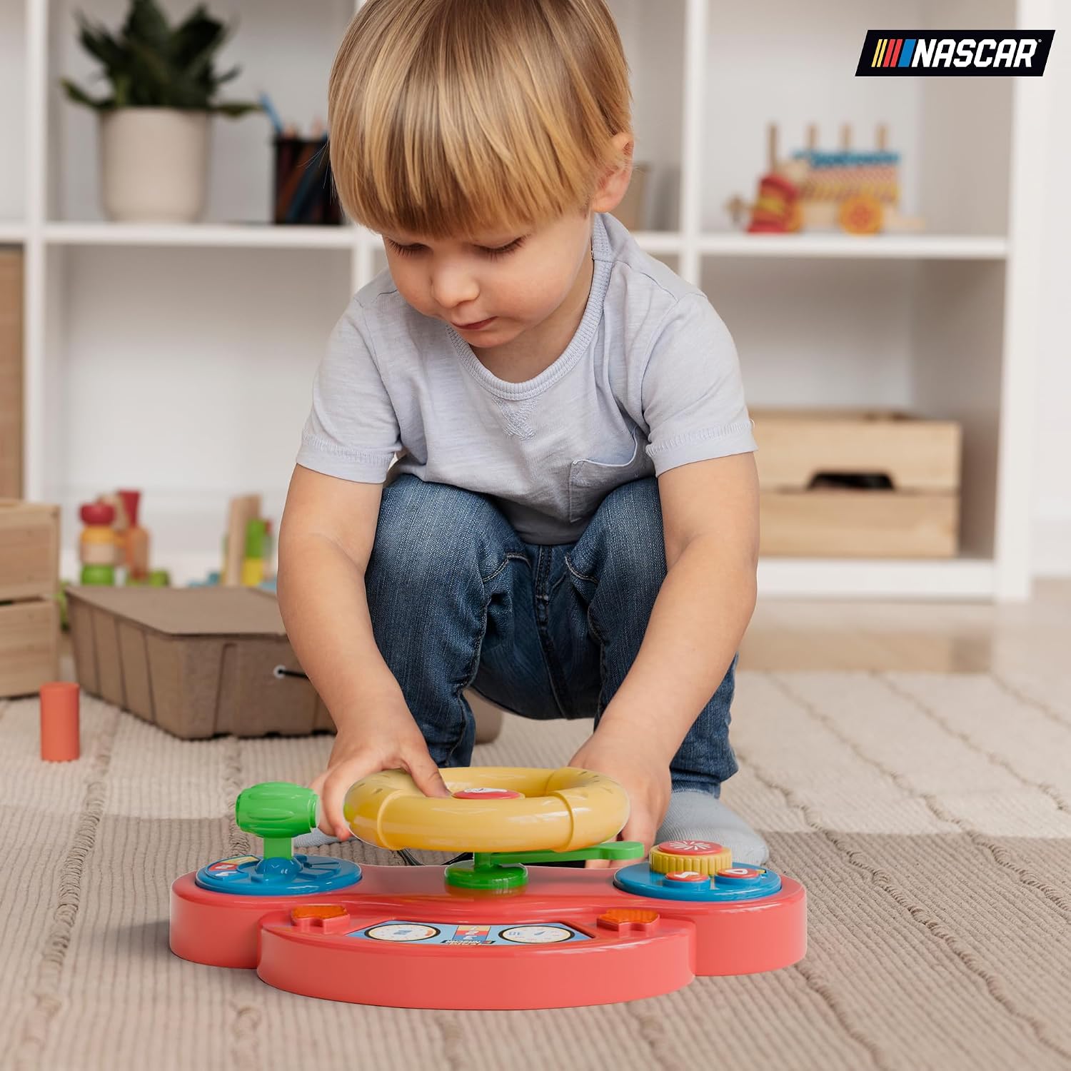 Lollipop - Team NASCAR Rookie Driver Play & Learn Steering Wheel Toy – Interactive Baby Driving Wheel Toy with Lights, Music & Sounds – BPA-Free Pretend to Play Car Toy for Babies