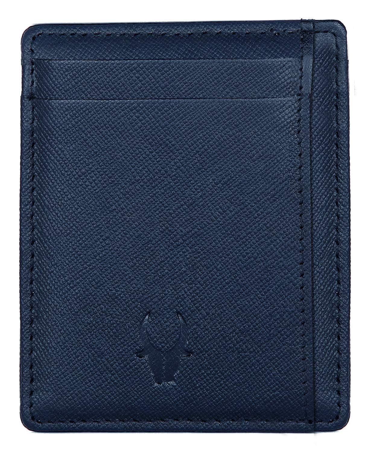 WILDHORN Blue Leather Men's Card Holder (WHCC207)