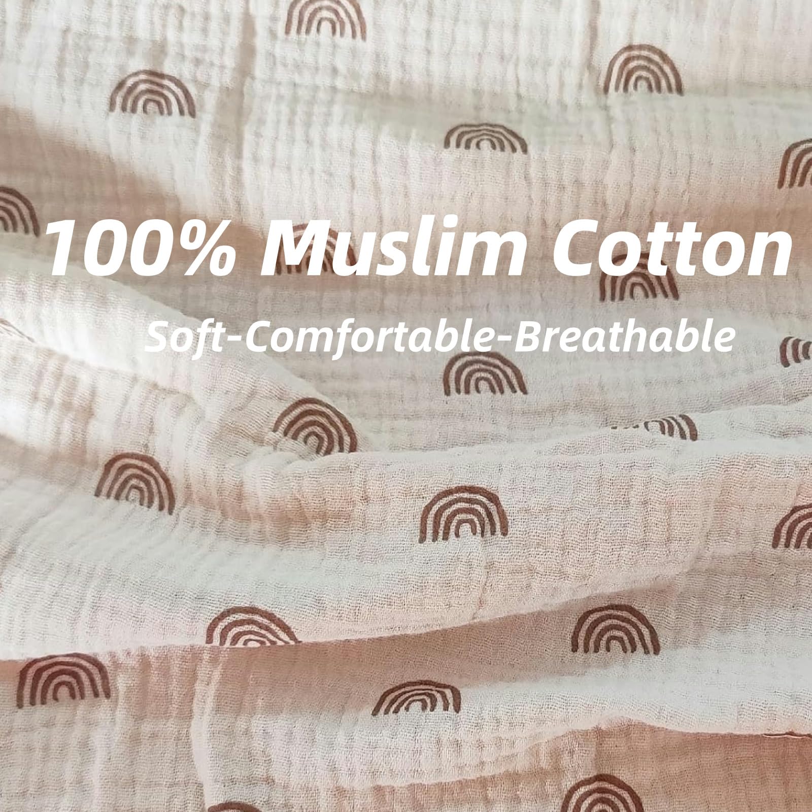 Muslin Cotton Baby Diaper Changing Pad Cover Elastic Rainbow Pattern Cradle Mattress Sheets Nursery Changing Mat Cover Breathable Changing Table Cover 32''X 17''(Cover Only - Image 3