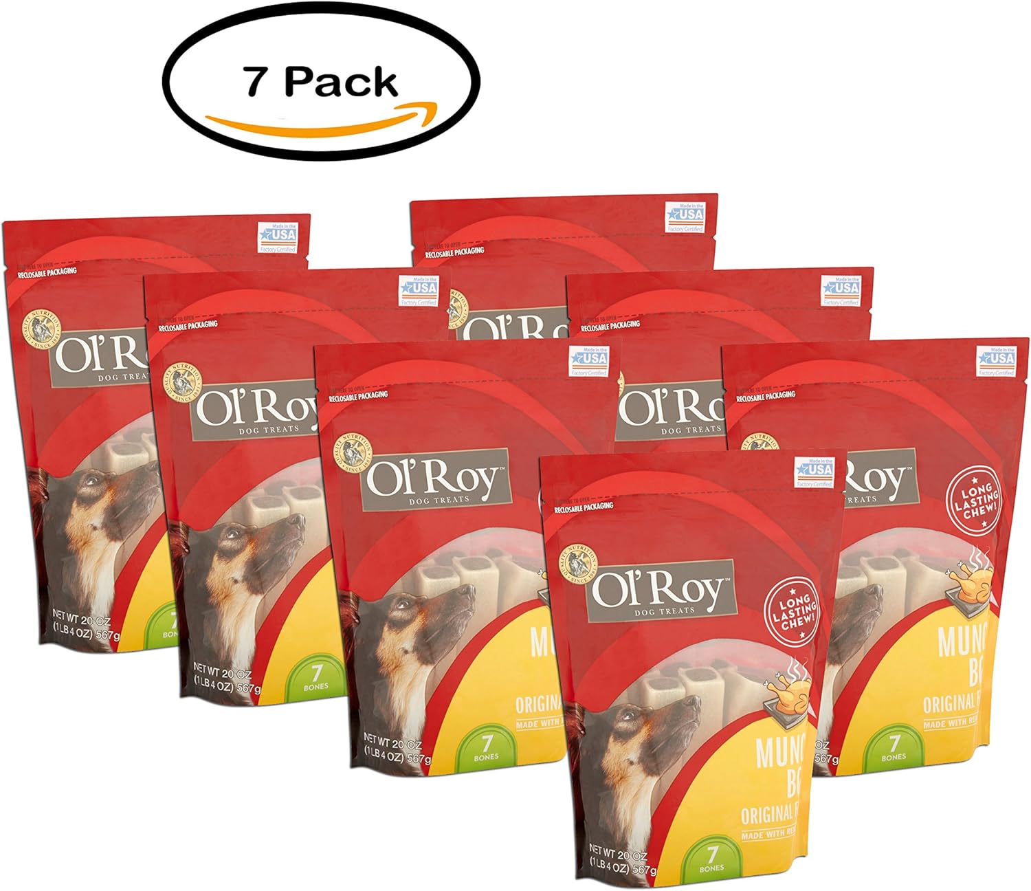 Ol' Roy Pack of 7 Original Munchy Bone, 20.0 oz Pet Supplies