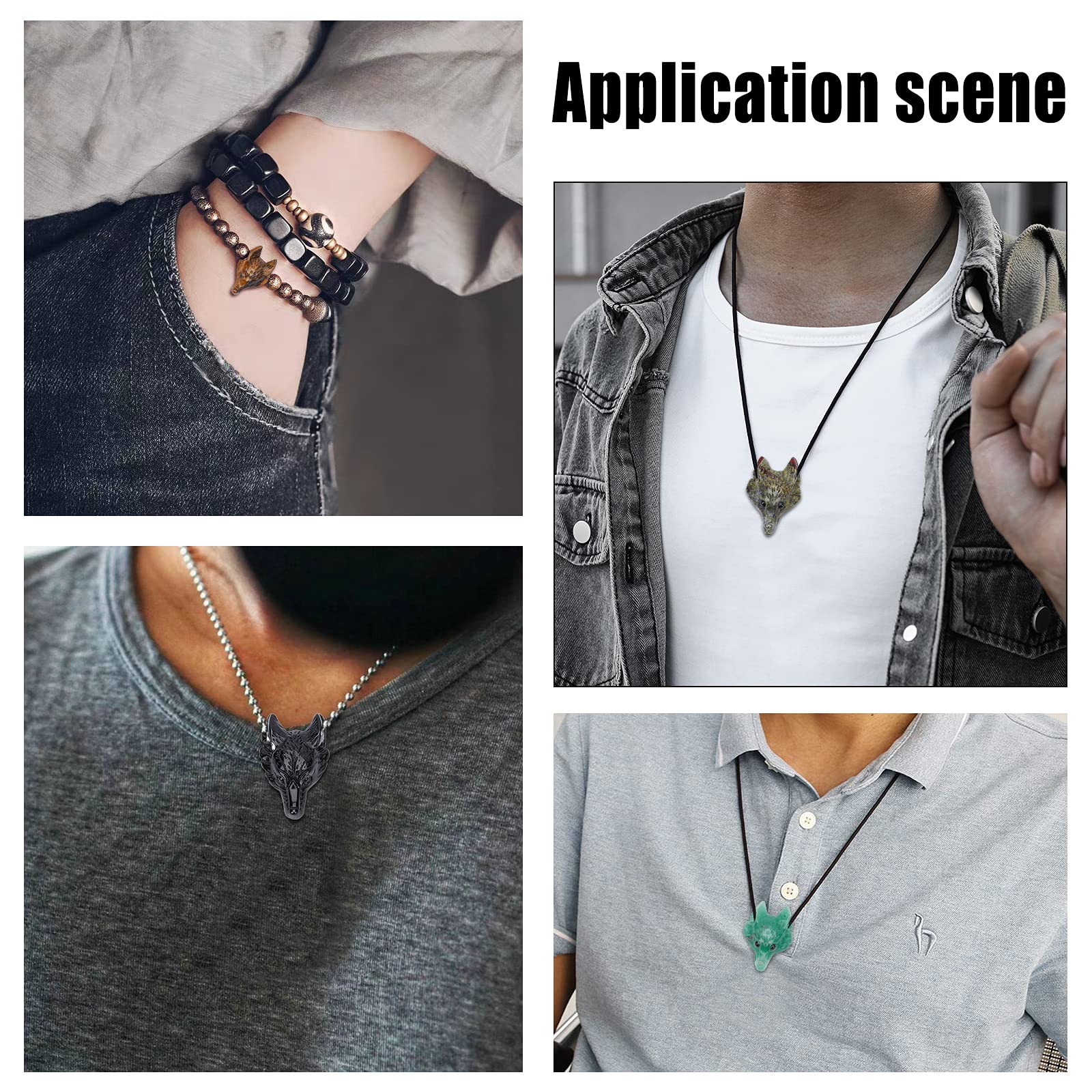 SUNNYCLUE Wolf Head Charms Pendentifs En Pierre D'Opalite