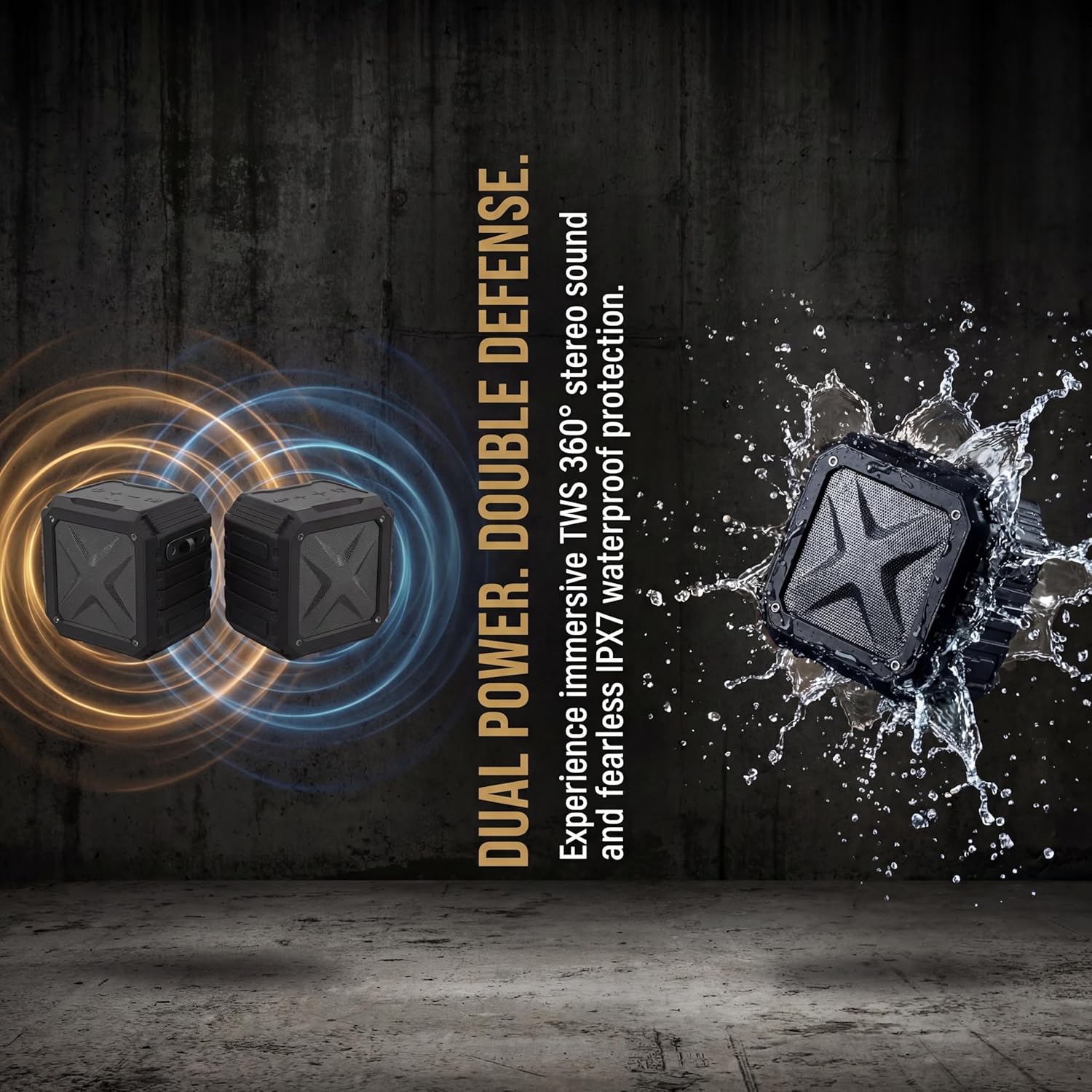 2-Pack Golf Cart Speaker with Carrying Case, 15W Loud Stereo Sound Magnetic Bluetooth Speaker with Deep Bass, 24H Playtime IPX7 Speakers for Golf Cart Accessories, Ideal Golf Gifts for Men