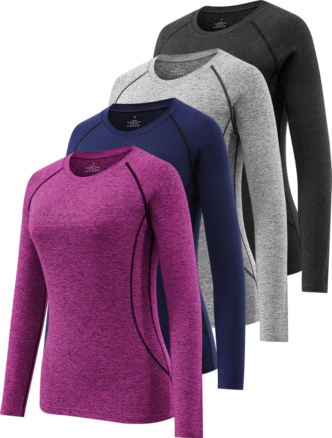 Womens Long Sleeve Moisture Wicking Tee Shirt Long Sleeve Workout Tops for Women Dry Fit Yoga Athletic Running T Shirt