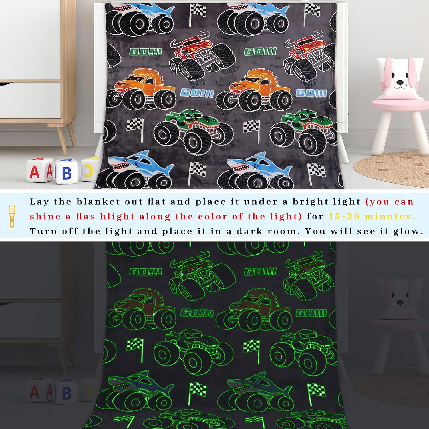 Gdindff Truck Toddler Blanket for Boys, Tractor Kids Throw, 40"x60"