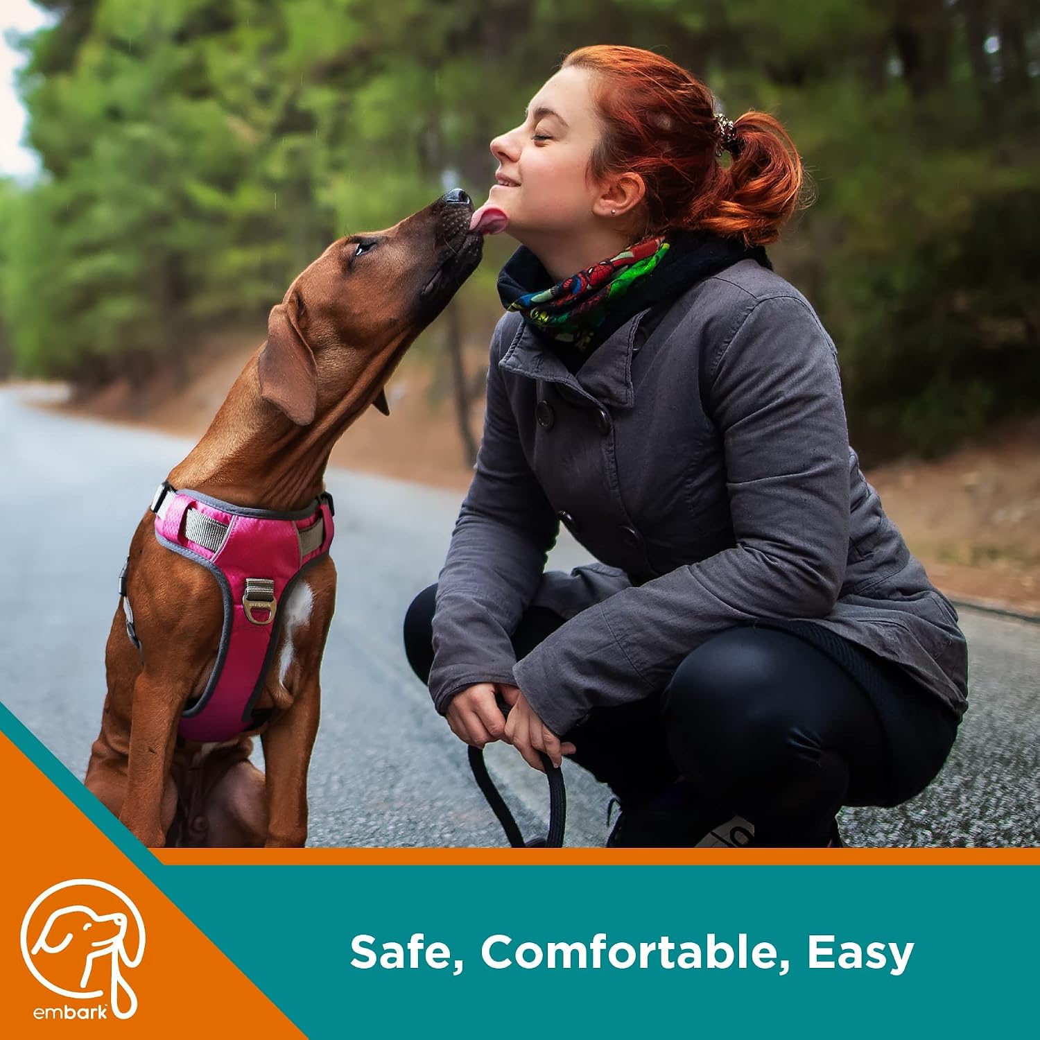 Embark Adventure XL Dog Harness No-Pull Dog Harnesses for Extra Large, Medium and Small Dogs. 2 Leash Clips, Front & Back with Control Handle, Adjustable Black Dog Vest, Soft & Padded for Comfort