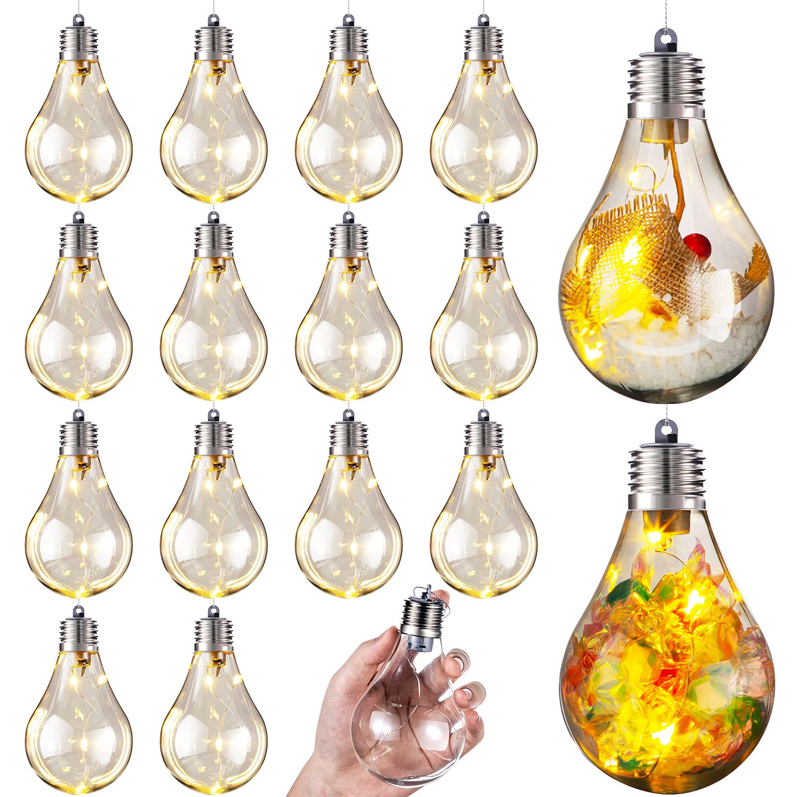 Buy LED Christmas Fillable Light Bulb, Christmas Ball Clear Plastic