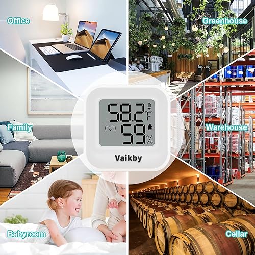 Miniatura 8 de Higrómetro de humedad para interiores, paquete de 4, termómetro de habitación para monitor preciso de temperatura ambiente, higrómetro digital con