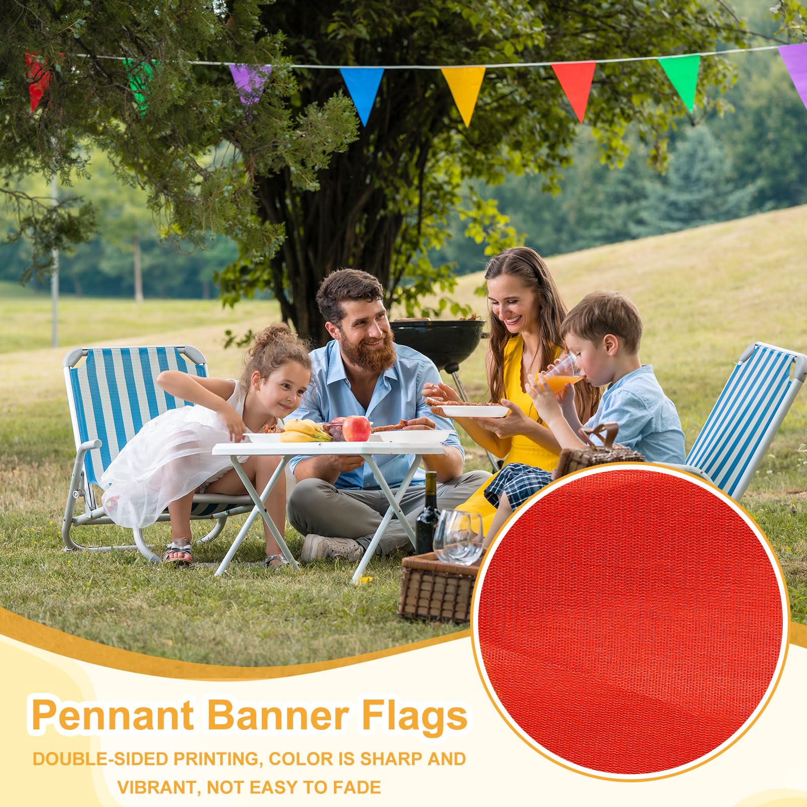 Wimpel Banner Flaggen Dreieck Banner Flaggen Girlande Wimpel Schnur mit Seil - passend für (Hochzeit - Geburtstag - Karneval Event - Party) Groß & 100 m & 2 Pack & Rot/Weiß