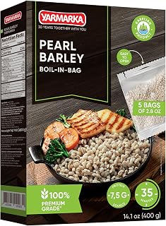 Yarmarka Boil-in-Bag Pearl Barley, 5×80 g | Quick-Cook Whole Grain | High in Fiber | Nutty Flavor & Chewy Texture | Perfect for Soups, Salads & Side Dishes