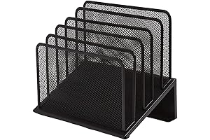 1InTheOffice Metal Incline Desktop File Sorter: Optimize Your Desk Organization